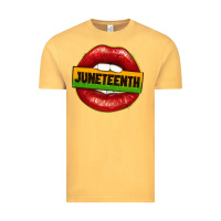 Vintage Mustard juneteenth lips Vintage Tee - texasbilliewilder