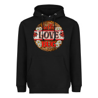 Black hello love bug ladybug ornament Heavyweight Hoodie - BarkalooDesign