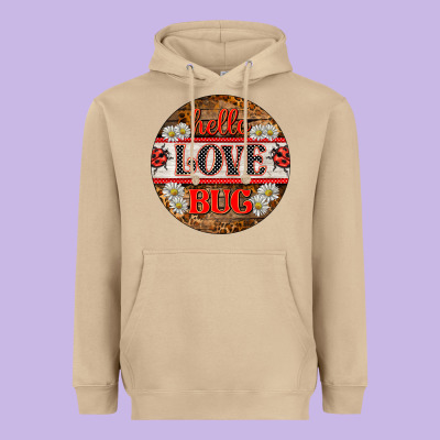 Hello Love Bug Ladybug Ornament Heavyweight Hoodie Designed By Barkaloodesign