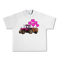 Lunar Rock valentine's day pink tractor with pin heart balloons Urban Heavy Tee - RanaPortraitStore