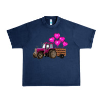 Navy valentine's day pink tractor with pin heart balloons Urban Heavy Tee - RanaPortraitStore