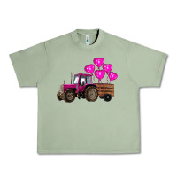 Oil Green valentine's day pink tractor with pin heart balloons Urban Heavy Tee - RanaPortraitStore