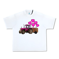 White valentine's day pink tractor with pin heart balloons Urban Heavy Tee - RanaPortraitStore