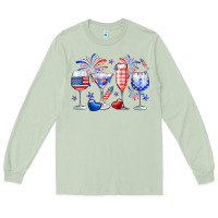 Matcha 4th of July wine glasses Long Sleeve Tee - Neo Western