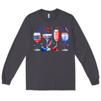 Smoke 4th of July wine glasses Long Sleeve Tee - Neo Western