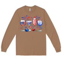 Toasted Coconut 4th of July wine glasses Long Sleeve Tee - Neo Western