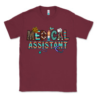 Burgundy medical asistant Classic Tee - CowhideDigitalArt