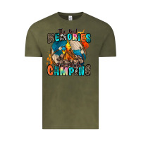Vintage Olive the best memories are made camping Vintage Tee - Zillion Design Studio