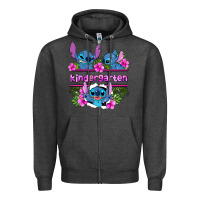 Charcoal Heather preview flower stitch kindergarten Zipper Hoodie - AdoDesignShop