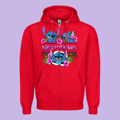 Preview Flower Stitch Kindergarten Zipper Hoodie Designed By Adodesignshop