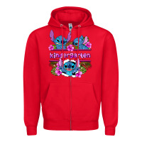 Red preview flower stitch kindergarten Zipper Hoodie - AdoDesignShop