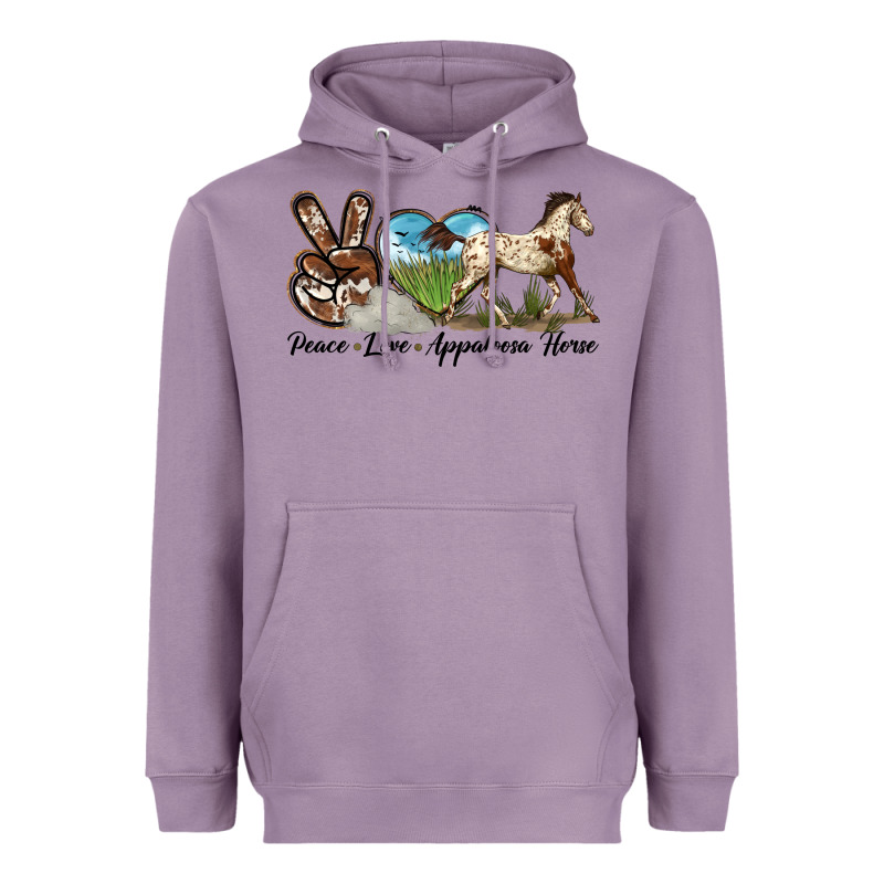 Peace Love Appaloosa Horse Heavyweight Hoodie by LillyAllenDesigns | Teevron