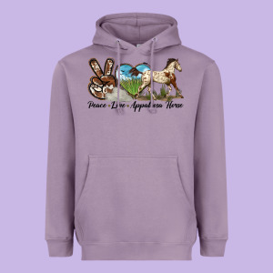Peace Love Appaloosa Horse Heavyweight Hoodie Designed By Lillyallendesigns