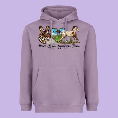 Peace Love Appaloosa Horse Heavyweight Hoodie Designed By Lillyallendesigns
