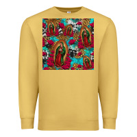 Antique Gold lady of guadalupe western seamless Premium Sweatshirt - Jasminsmagicworld