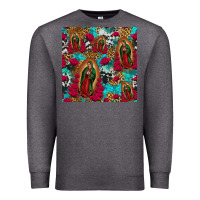 Charcoal Heather lady of guadalupe western seamless Premium Sweatshirt - Jasminsmagicworld