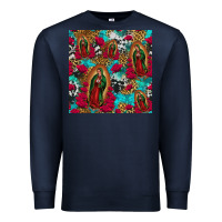 Navy lady of guadalupe western seamless Premium Sweatshirt - Jasminsmagicworld