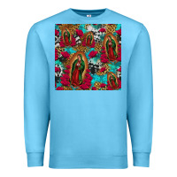 Ocean Blue lady of guadalupe western seamless Premium Sweatshirt - Jasminsmagicworld