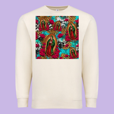 Lady Of Guadalupe Western Seamless Premium Sweatshirt Designed By Jasminsmagicworld