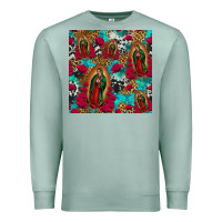 Seafoam lady of guadalupe western seamless Premium Sweatshirt - Jasminsmagicworld
