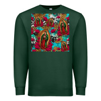 Sports Green lady of guadalupe western seamless Premium Sweatshirt - Jasminsmagicworld