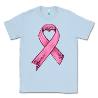 Dusty Blue pink ribbon Classic Tee - HRA Design Shop