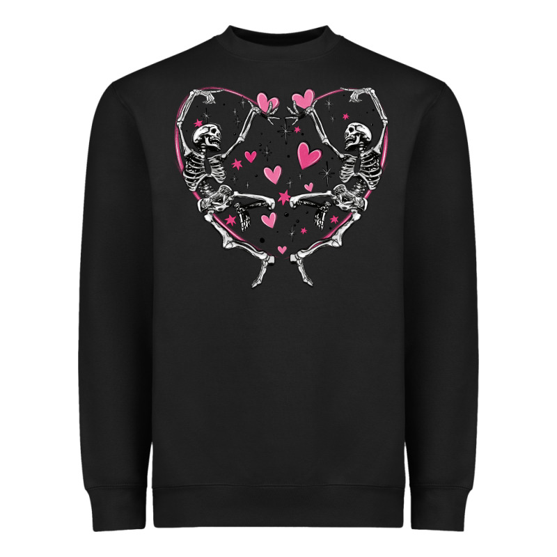 Valentines Day Skeleton Heavyweight Sweatshirt by MaliasSmallBusiness | Teevron