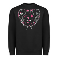 Black valentines day skeleton Heavyweight Sweatshirt - MaliasSmallBusiness