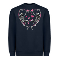 Navy valentines day skeleton Heavyweight Sweatshirt - MaliasSmallBusiness