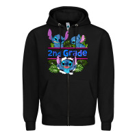 Black preview flower stitch 2nd grade Zipper Hoodie - AdoDesignShop