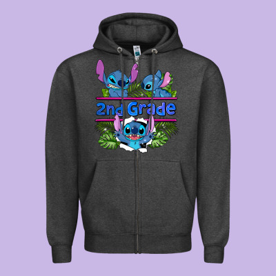 Preview Flower Stitch 2nd Grade Zipper Hoodie Designed By Adodesignshop