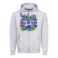 Heather Grey preview flower stitch 2nd grade Zipper Hoodie - AdoDesignShop