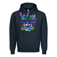 Navy preview flower stitch 2nd grade Zipper Hoodie - AdoDesignShop