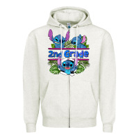 Oatmeal Heather preview flower stitch 2nd grade Zipper Hoodie - AdoDesignShop