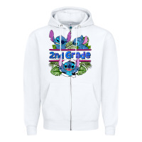 White preview flower stitch 2nd grade Zipper Hoodie - AdoDesignShop