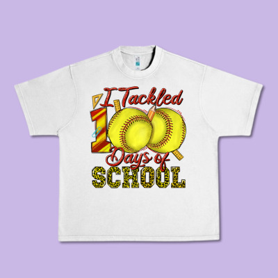 I Tackled 100days Of School Softball Urban Heavy Tee Designed By Texasbilliewilder