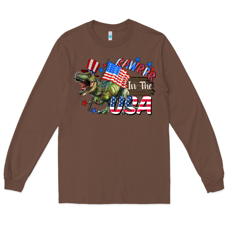Rawrrr In The Usa 4th Of July Long Sleeve Tee by CowGirlArtShop | Teevron
