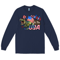Navy Rawrrr in the USA 4th of july Long Sleeve Tee - CowGirlArtShop