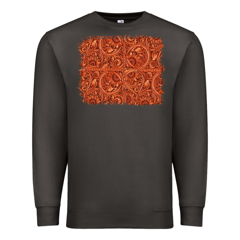 Serape Turquoise  Leather Background Premium Sweatshirt by Jasminsmagicworld | Teevron