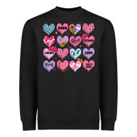 Black valentines candy hearts Heavyweight Sweatshirt - MaliasSmallBusiness