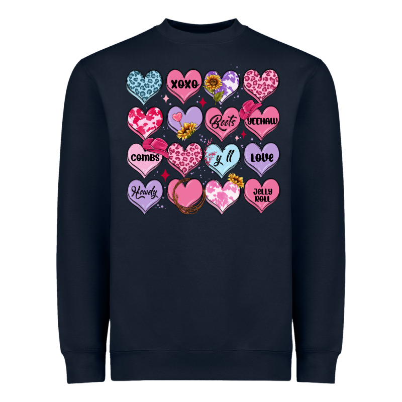 Valentines Candy Hearts Heavyweight Sweatshirt by MaliasSmallBusiness | Teevron