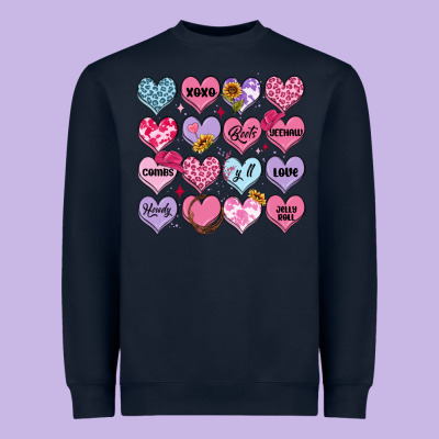 Heavyweight Sweatshirt valentines candy hearts