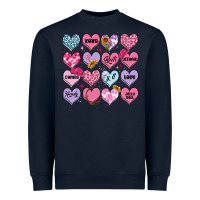 Navy valentines candy hearts Heavyweight Sweatshirt - MaliasSmallBusiness