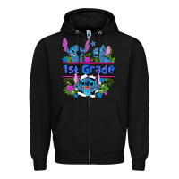 Black preview flower stitch 1st grade Zipper Hoodie - AdoDesignShop