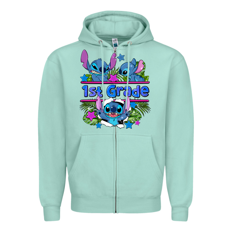 Preview Flower Stitch 1st Grade Zipper Hoodie by AdoDesignShop | Teevron