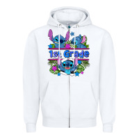 White preview flower stitch 1st grade Zipper Hoodie - AdoDesignShop