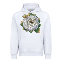 White Pillow Fight Rose Urban Hoodie - LillyAllenDesigns