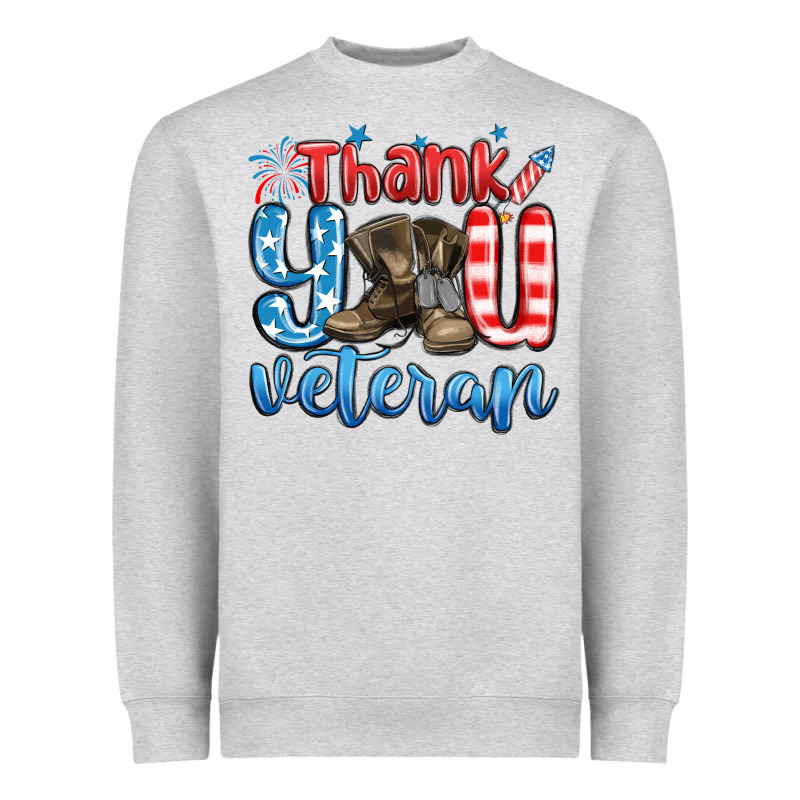 Thank You Veteran Heavyweight Sweatshirt by MaliasSmallBusiness | Teevron
