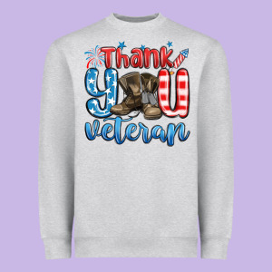 Thank You Veteran Heavyweight Sweatshirt Designed By Maliassmallbusiness