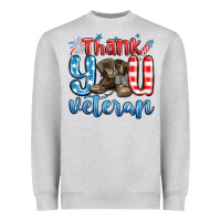 Heather Grey thank you veteran Heavyweight Sweatshirt - MaliasSmallBusiness